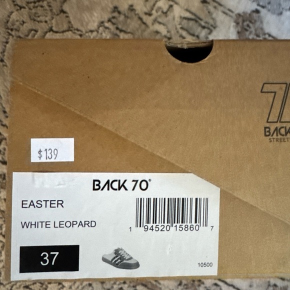 NWT BACK 70 Easter in White Leopard sneakers size 37 slip on mule style - Picture 8 of 8